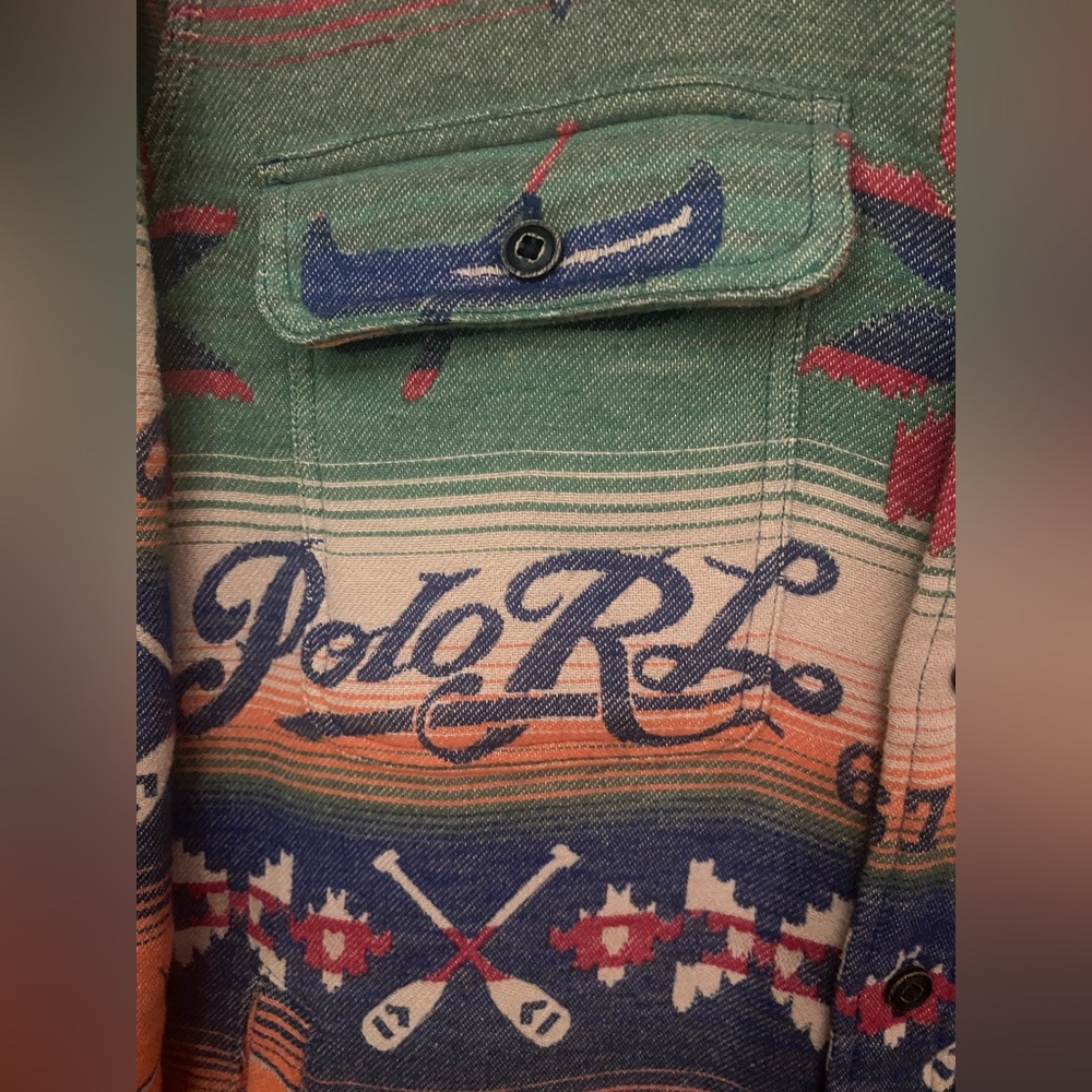 POLO RALPH LAUREN Custom Fit Polo Bear Flannel Workshirt size medium - Picture 6 of 12